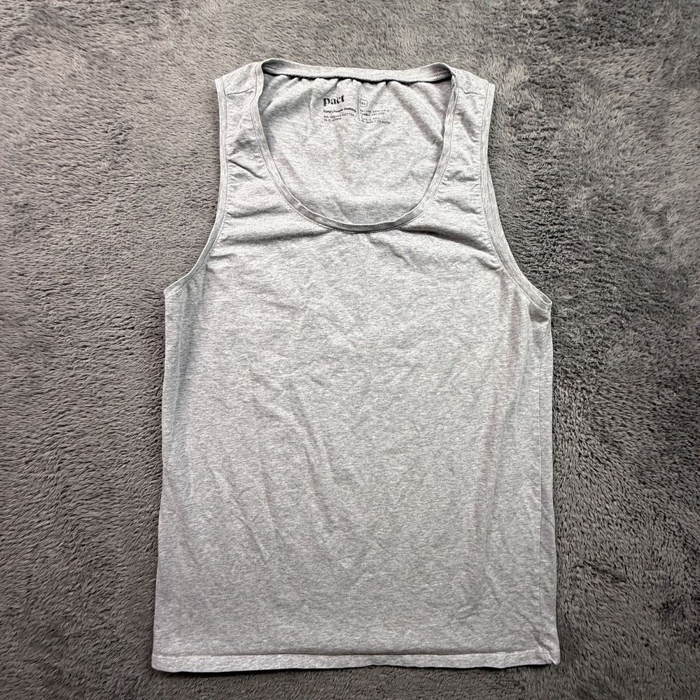 Pact Softspun Gray Tank Top Shirt Organic Cotton Stretch Blend Womens XL Knit